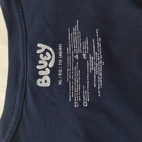 Bluey T-Shirt Navy Blue “Whad up Party People” Short Sleeve Size XL - Picture 4 of 6